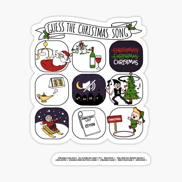 "Guess the Christmas Song Funny Christmas Quiz" Sticker for Sale by Christmas Song Funny