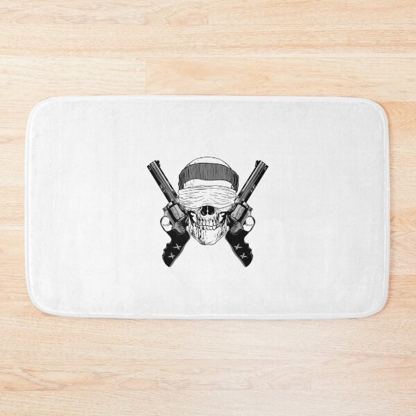 Item preview, Skull Skeleton with 2 guns Stickers and magnets designed and sold by zzedine.