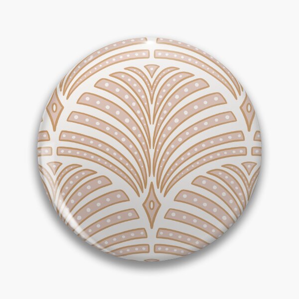 Item preview, roaring 20s Art Deco scallop - blush and ochre designed and sold by Chelsea Jay.