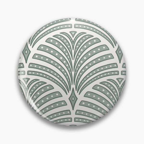 Item preview, roaring 20s Art Deco scallop - teal and cream designed and sold by Chelsea Jay.