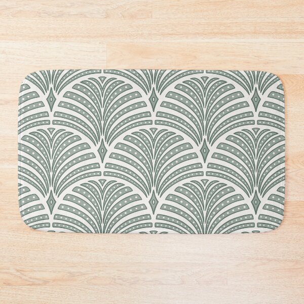 Item preview, roaring 20s Art Deco scallop - teal and cream designed and sold by Chelsea Jay.