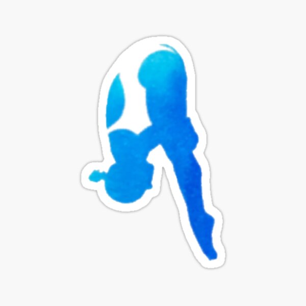 watercolor diver sticker Sticker