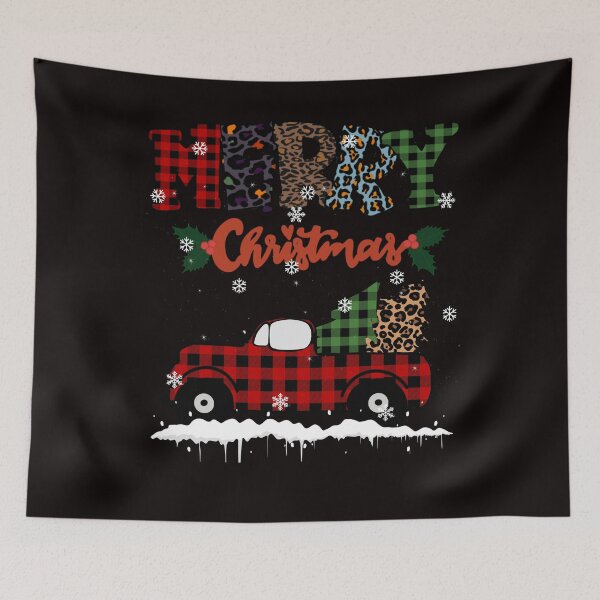 Item preview, Merry Christmas Buffalo Plaid Red Truck Christmas Tree Xmas  designed and sold by ZANNIX.