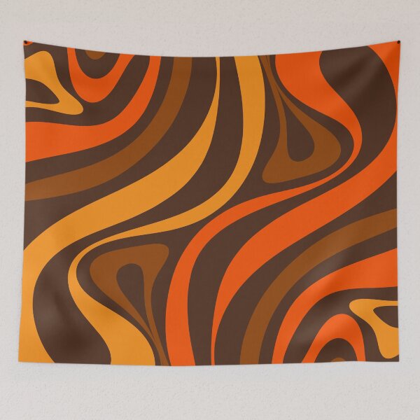 Item preview, New Groove Retro Abstract Pattern Vertical in 70s Brown and Orange Tones designed and sold by kierkegaard.