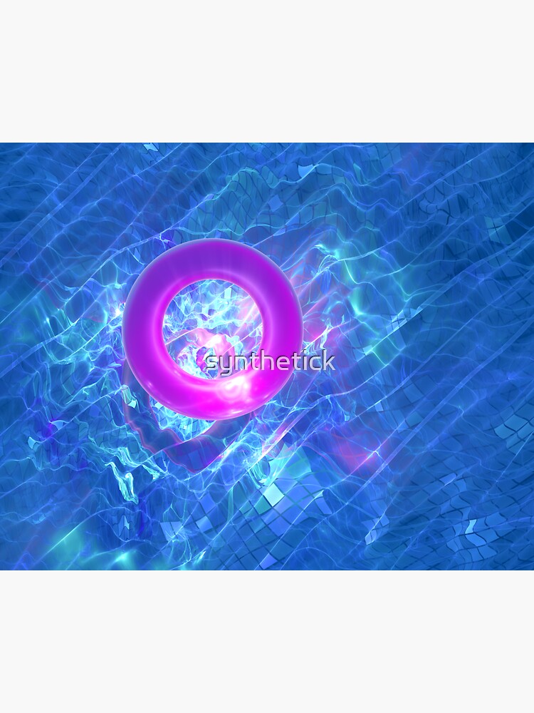 Thumbnail 3 of 3, Sticker, Swimming Pool Ring fractal art designed and sold by synthetick.