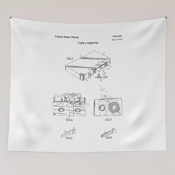Item preview, VHS Cassette Patent - April 9, 1974 - Black Version designed and sold by Aliasandco.