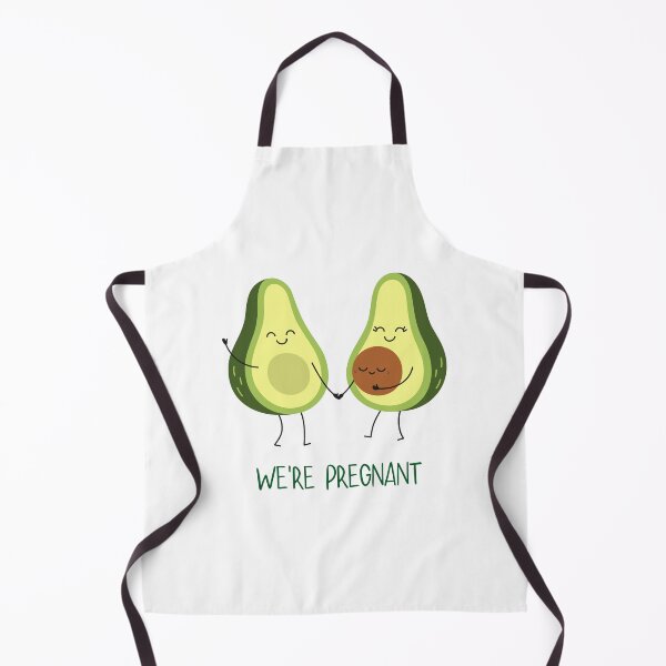 Artikelvorschau, We're Pregnant Announcement Schwangerschaftsankündigung im süßen Avocado-Design entworfen und verkauft von ZenDesigner.