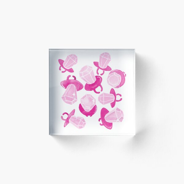 Ring Pop Pink Sparkle Acrylic Block