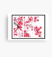 Cherry Blossom Tryptich Canvas Print