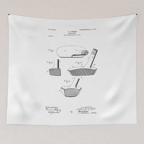 Item preview, Golf Club Patent - A. F. Knight - March 24, 1903 - Black Version designed and sold by Aliasandco.