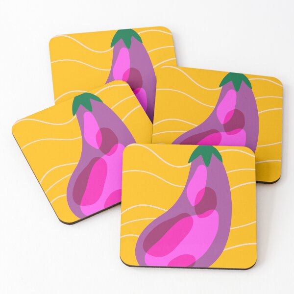 Item preview, Eggplant on yellow background designed and sold by Vera-Styles.