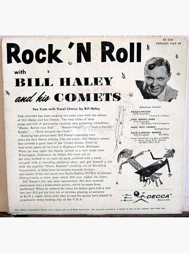 Lámina Fotográfica «Rock & Roll, Bill Haley Y Sus Cometas, 50's, Rock N ...