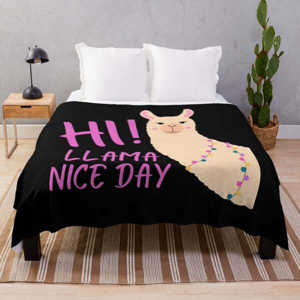 Item preview, Hi, llama nice day, funny llama pun, llama lover, friendly llama, llama fan, llama animal,llama friend, designed and sold by allycat57.