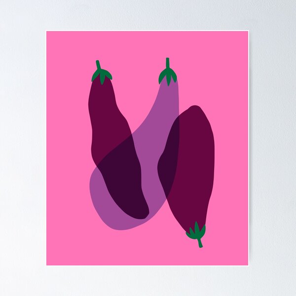 Peaches and Eggplants with pastel purple