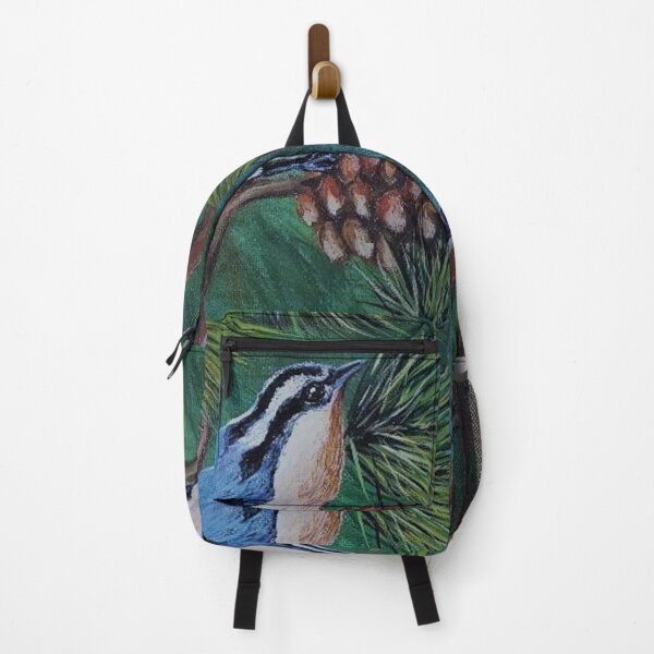 Item preview, Nuthatch Bird with Pine Cone Painting designed and sold by KVELKY.