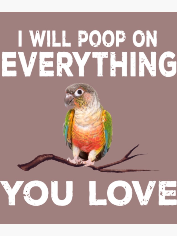 "Conure Life Budgie Lover Cockatiels Poop Lovebirds" Poster for Sale by