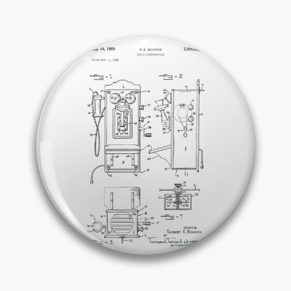 Item preview, Telephone Set Patent - R. E. Bowers - July 14, 1959 - Black Version designed and sold by Aliasandco.