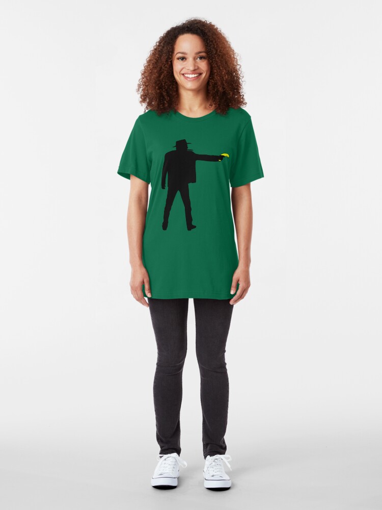 Alternate view of Real Cowboys Shoot Bananas! Slim Fit T-Shirt
