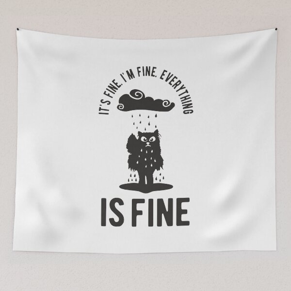 Item preview, I am fine. Black all wet in the rain designed and sold by camelsvg.