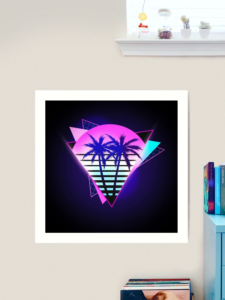 Synthwave 80's vibes. Retro Neon Miami Graphic