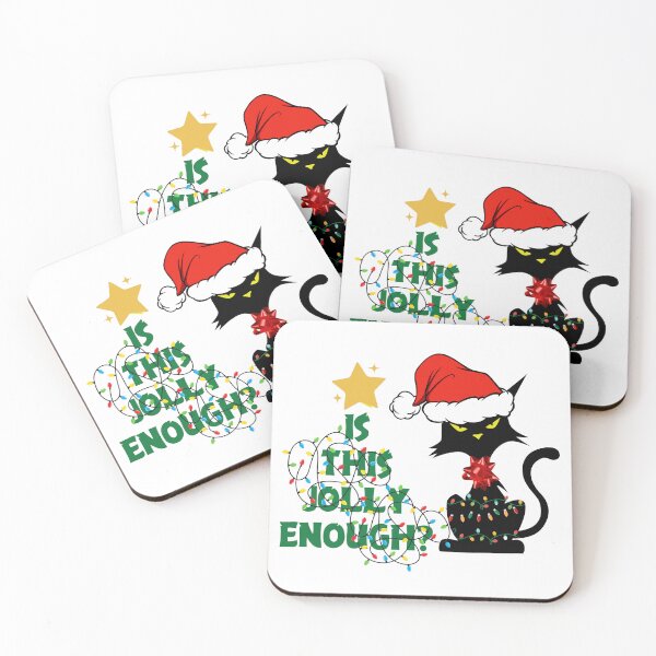 Item preview, Is This Jolly Enough? Funny Grumpy Christmas Cat designed and sold by desireedickens.