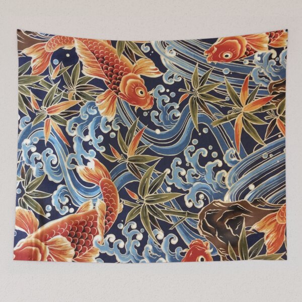 Item preview, Traditional Japanese Kimono Yukata Koi Fish Pattern designed and sold by PatternMama.