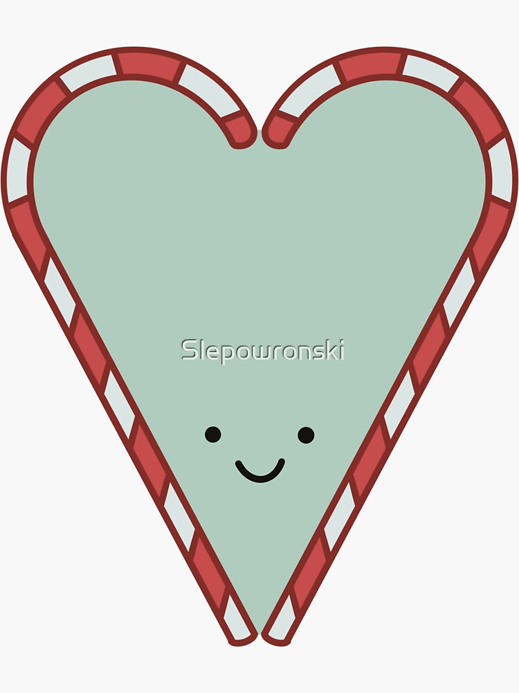 "Candy Cane Heart" Sticker for Sale by Slepowronski Redbubble