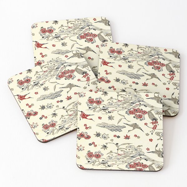 Item preview, Traditional Japanese Kimono Yukata Crane Pattern designed and sold by PatternMama.