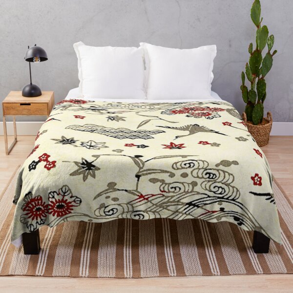 Item preview, Traditional Japanese Kimono Yukata Crane Pattern designed and sold by PatternMama.