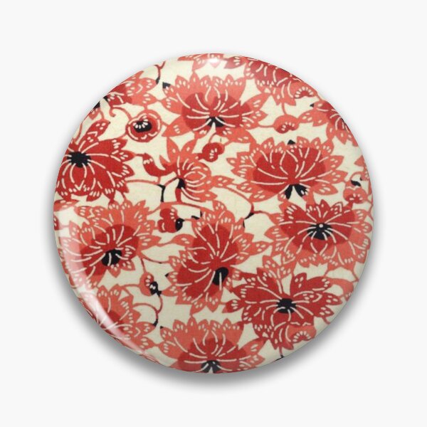 Item preview, Traditional Japanese Kimono Yukata Red Floral Pattern designed and sold by PatternMama.