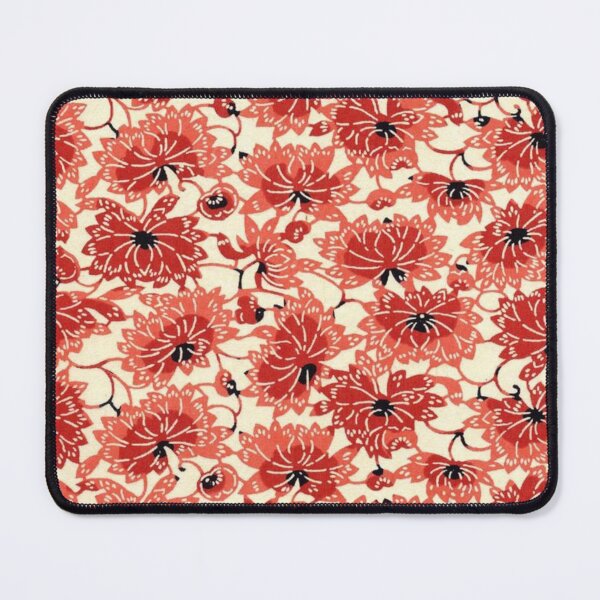 Item preview, Traditional Japanese Kimono Yukata Red Floral Pattern designed and sold by PatternMama.