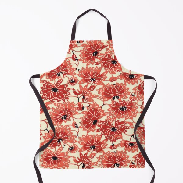 Item preview, Traditional Japanese Kimono Yukata Red Floral Pattern designed and sold by PatternMama.