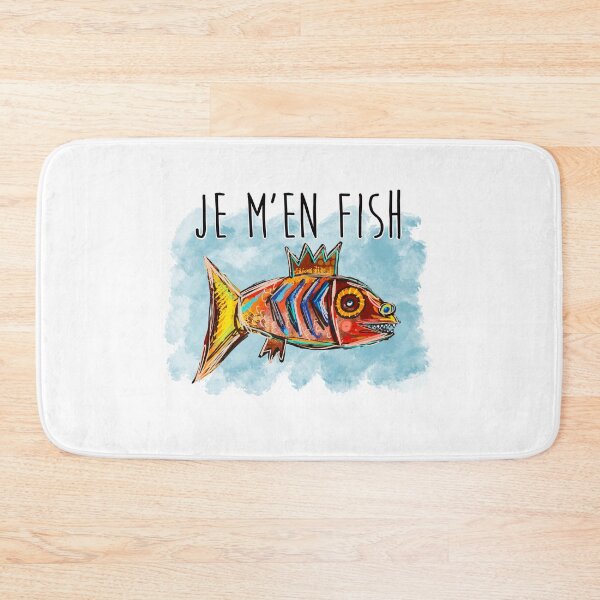 Item preview, Je m'en FISH bleu designed and sold by Island Life Studio.