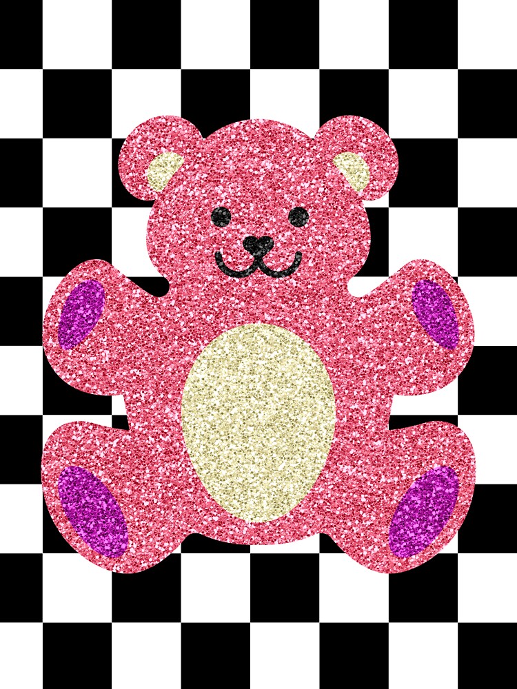 Get Well Beary Soon Teddy Bear With Flowers Glitter Graphic