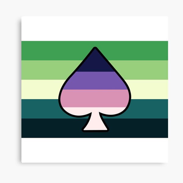 Asexual Spectrum And Aromantic Spectrum Pride Flag With Ace Of Spades Canvas Print For Sale By