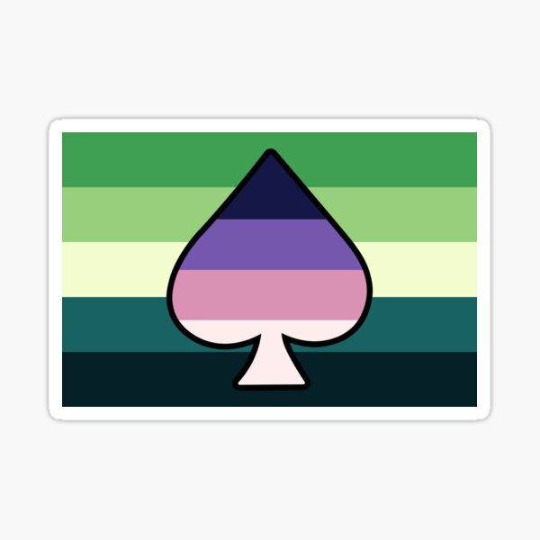 Asexual Spectrum And Aromantic Spectrum Pride Flag With Ace Of Spades Sticker For Sale By 7110