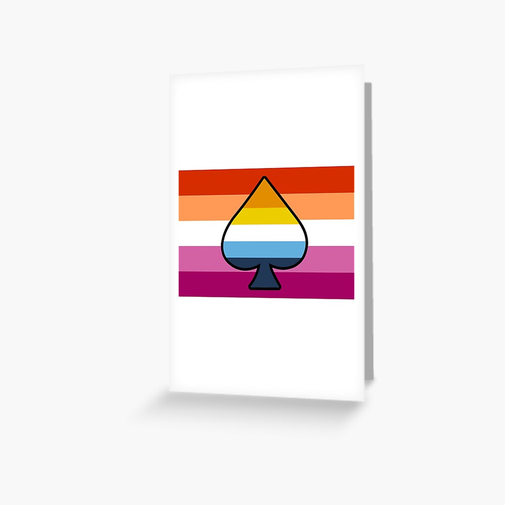 Aroace And Lesbian Pride Flag With Ace Of Spades Greeting Card For Sale By Lunyssa Redbubble 9469