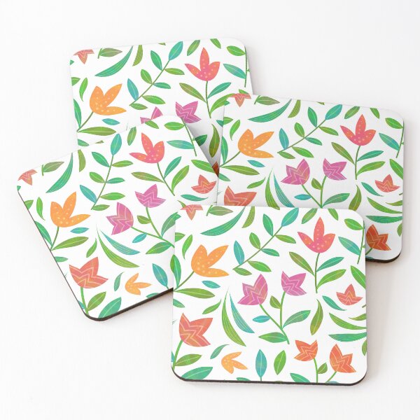 Item preview, Pointy Flora in Vibrant Hues on White designed and sold by PaisleyMcNoodle.