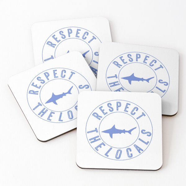 Item preview, Respect The Locals Shark, Shark Gifts for Shark Lovers, Cute Shark Gifts designed and sold by Stixdesigns.