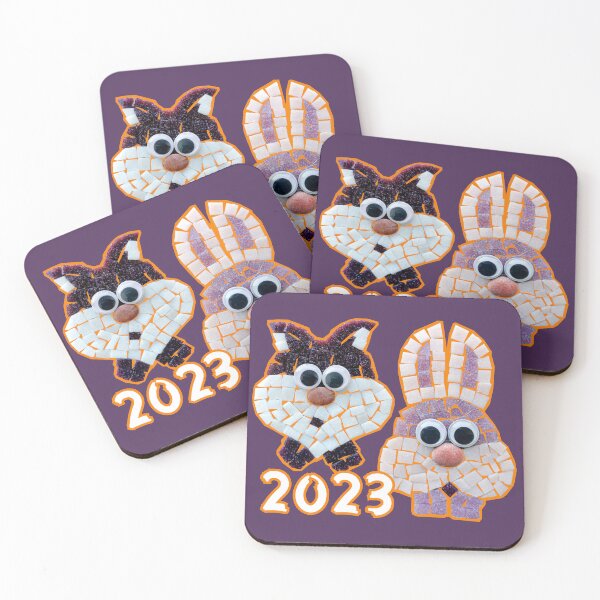 Item preview, Cute Cat and Rabbit Symbols of 2023 designed and sold by IrinaKrilo.