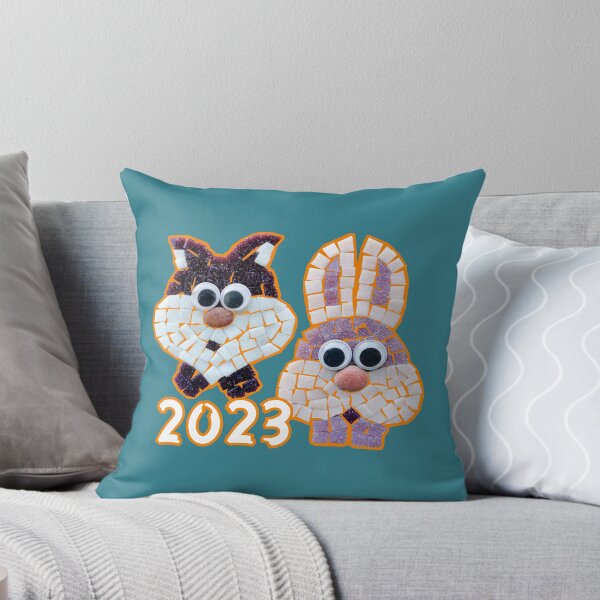 Item preview, Cute Cat and Rabbit Symbols of 2023 designed and sold by IrinaKrilo.
