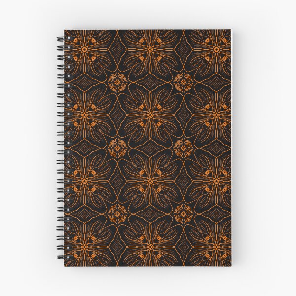 Item preview, Beautiful Orange and Black Floral Pattern designed and sold by patternologyy.