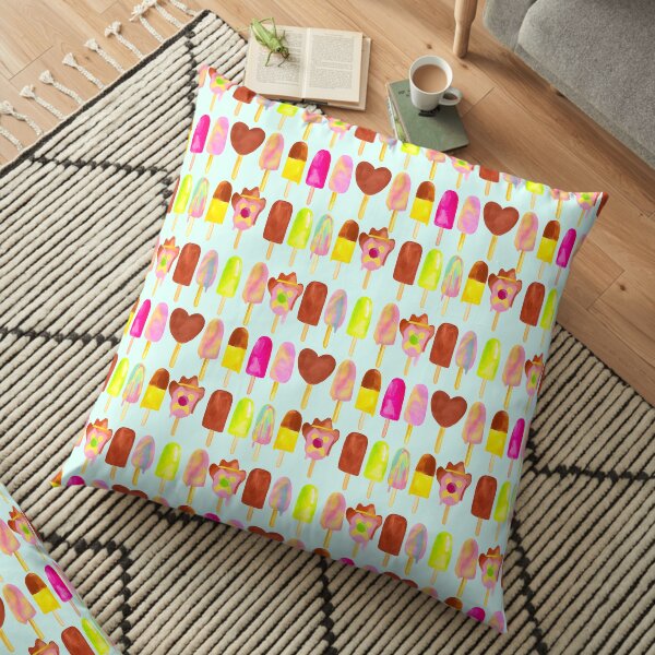 Aussie Ice Creams - Blue Floor Pillow