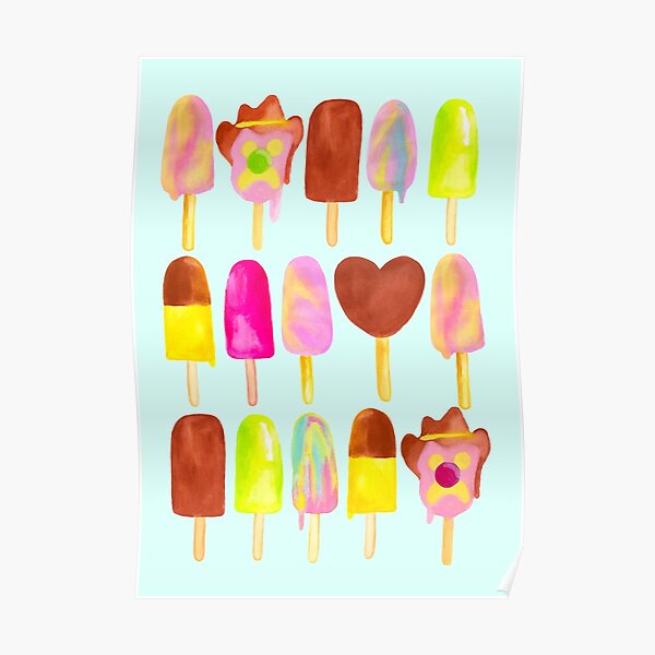 Aussie Ice Creams - Blue Poster