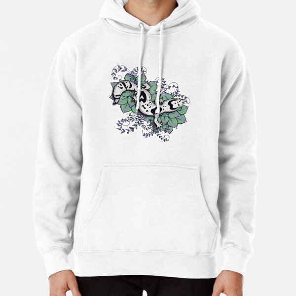 Leopard Gecko on Succulents  Pullover Hoodie