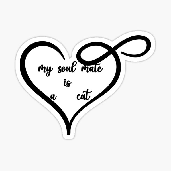 "My Soul Mate Is A Cat" Sticker for Sale by zoughlal Redbubble