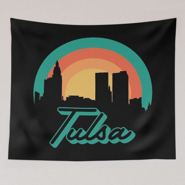 Artikelvorschau, Skyline von Tulsa - Bundesstaat Oklahoma entworfen und verkauft von FlatMoon.