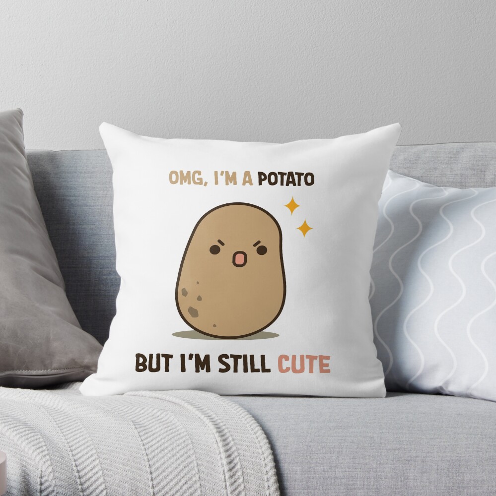 Cute potato is cute Throw Pillow