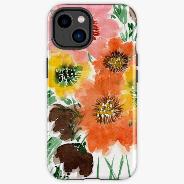 Bunte Aquarell-Wildblumen-Blumenstraußkunst iPhone Robuste Hülle