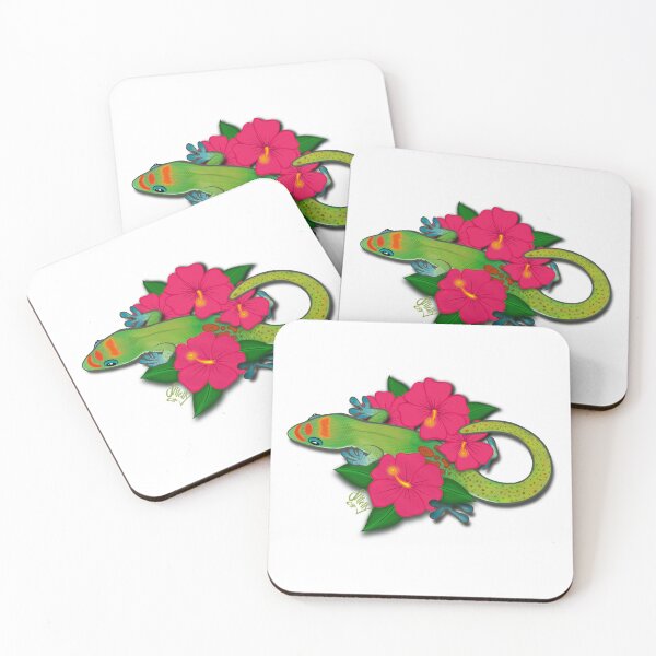 Item preview, Day Gecko in Hibiscus designed and sold by StitchyWitchy13.